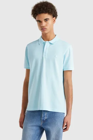 Benetton Polo Regular Fit In Türkis