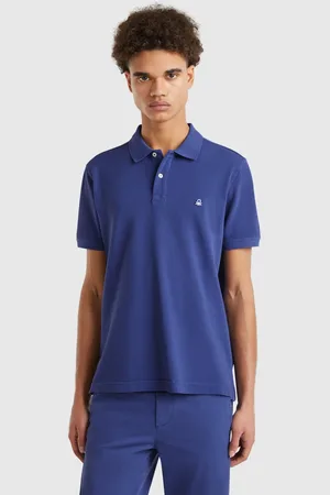 Benetton Polo Regular Fit In Blau