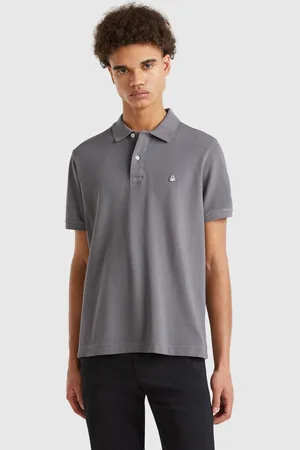 Benetton Polo Regular Fit In Mausgrau