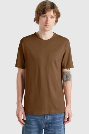 Benetton T-shirt In Braun Aus Geflammter Baumwolle