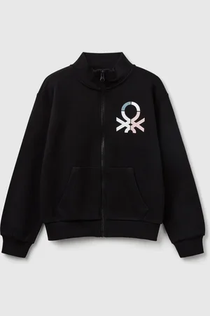 Benetton Sweatshirt Mit Reißverschluss Und Hohem Kragen