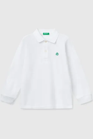 Benetton Langärmeliges Poloshirt Aus Baumwolle