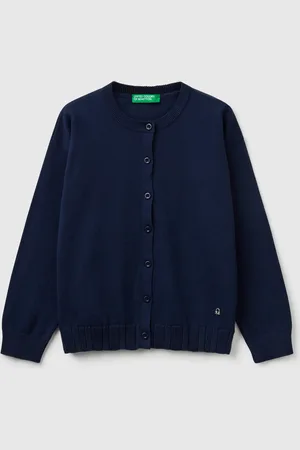 Benetton Strickjacke Mit Rundhalsausschnitt Aus Reiner Baumwolle