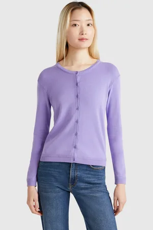 Benetton Cardigan Mit Rundem Ausschnitt Aus Reiner Baumwolle