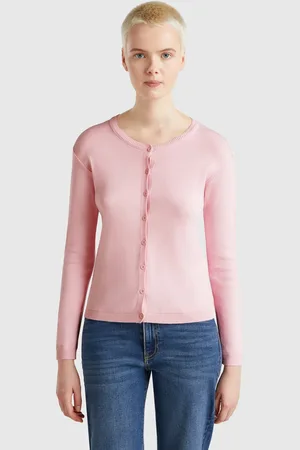 Benetton Cardigan Mit Rundem Ausschnitt Aus Reiner Baumwolle