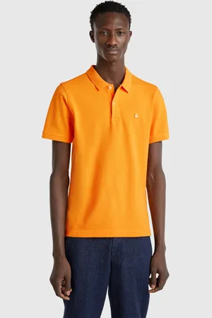 Benetton Slim Fit Poloshirt In Ockergelb