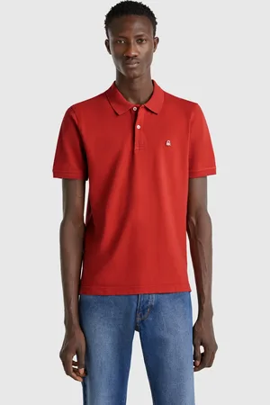 Benetton Slim Fit Poloshirt In Dunkelrot