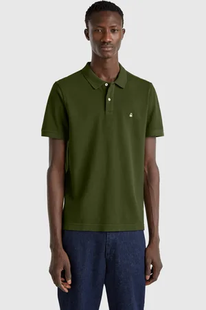 Benetton Polo Regular Fit In Olivgrün