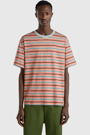 Benetton Übergroßes Gestreiftes T-shirt