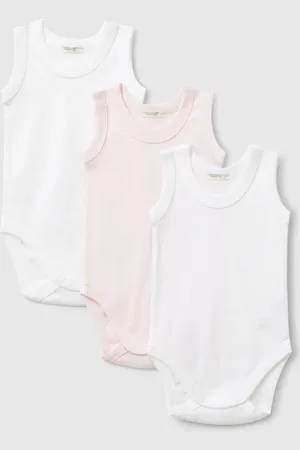 Benetton Drei Ärmellose Bodys Aus Baumwolle