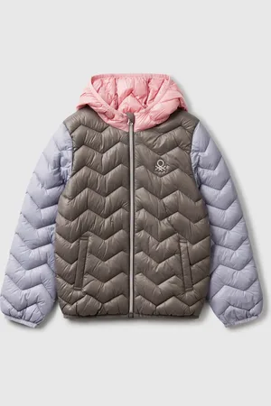 Benetton Wattierte Jacke Mit Kapuze