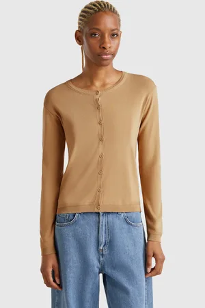 Benetton Cardigan Mit Rundem Ausschnitt Aus Reiner Baumwolle