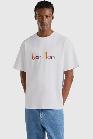Benetton Over-fit-t-shirt Mit Logo-stickerei