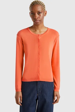 Benetton Cardigan Mit Rundem Ausschnitt Aus Reiner Baumwolle