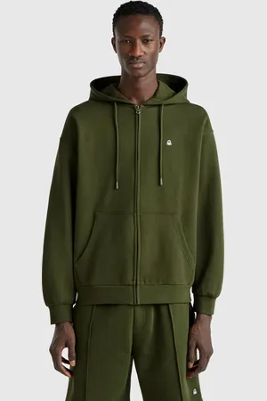 Benetton Baumwoll-sweatshirt Mit Reißverschluss Und Kapuze