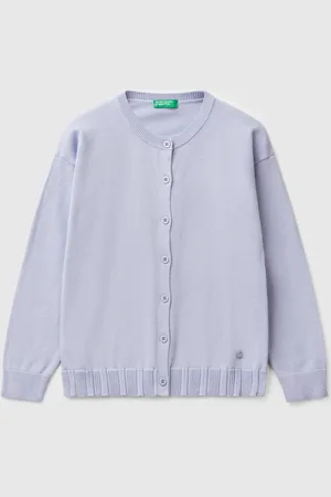 Benetton Strickjacke Mit Rundhalsausschnitt Aus Reiner Baumwolle