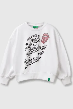 Benetton Übergroßes Sweatshirt „the Rolling Stones" Mit Strasssteinen