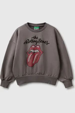 Benetton Übergroßes Sweatshirt „the Rolling Stones" Mit Strasssteinen