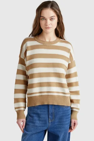 Benetton Gestreifter Pullover Aus Trikot-baumwolle