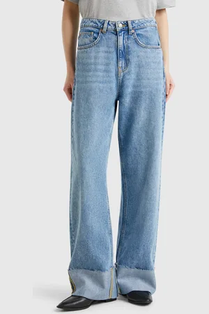 Benetton Weit Geschnittene Jeans Mit Bündchen