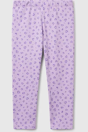 Benetton Lila Leggings Mit Animal-print