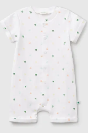 Benetton Weißer Playsuit Mit Logo-print