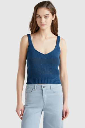 Benetton Gestricktes Tanktop Aus 100 % Baumwolle