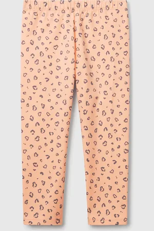 Benetton Pfirsichfarbene Leggings Mit Animal-print
