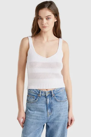 Benetton Gestricktes Tanktop Aus 100 % Baumwolle