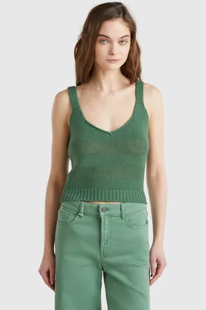 Benetton Gestricktes Tanktop Aus 100 % Baumwolle