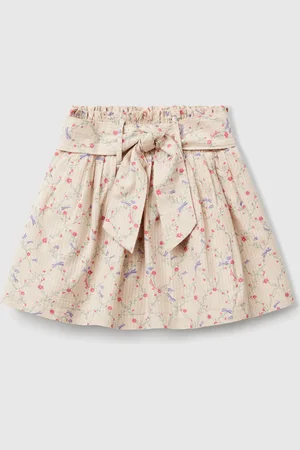 Benetton Blumenrock Mit Schärpe