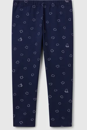 Benetton Dunkelblaue Leggings Mit Herzdruck