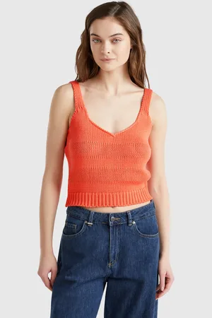 Benetton Gestricktes Tanktop Aus 100 % Baumwolle