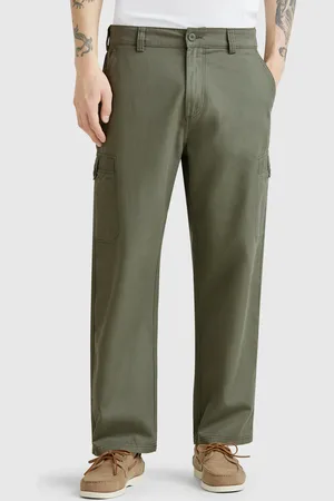 Benetton Cargohose Aus Leinenmischung