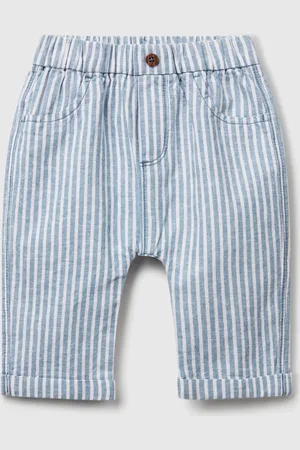 Benetton Gestreifte Hose Aus Leinenmischung