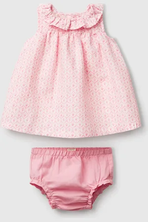 Benetton Kleid Mit Rüschenkragen