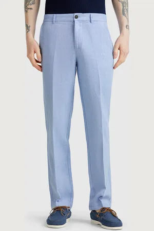 Benetton Gestreifte Chinohose Aus Leinenmischung