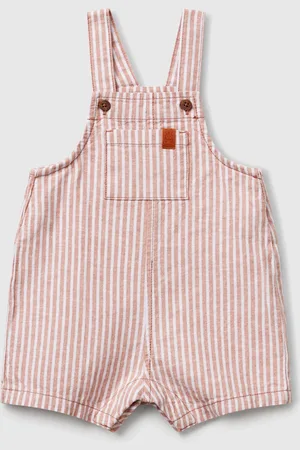 Benetton Gestreifte Latzhose Aus Leinenmischung