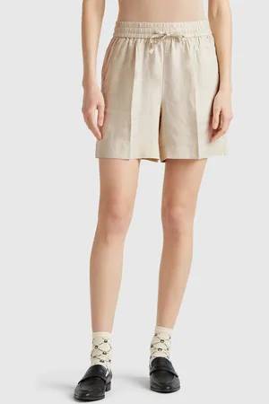 Benetton Shorts Aus Reinem Leinen Mit Kordelzug