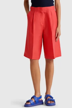 Benetton Knielange Bermudashorts Aus Leinenmischung