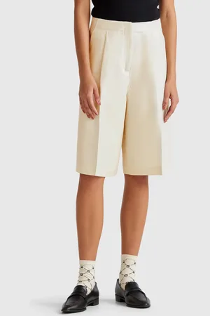 Benetton Knielange Bermudashorts Aus Leinenmischung
