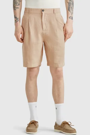 Benetton Gestreifte Shorts Aus Leinenmischung