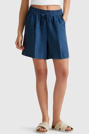 Benetton Shorts Aus Reinem Leinen Mit Kordelzug