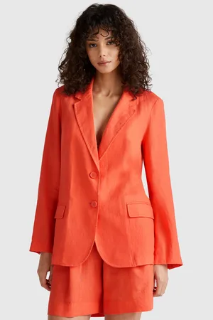 Benetton Blazer Aus Reinem Leinen