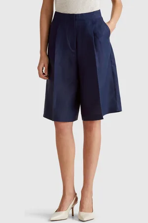Benetton Knielange Bermudashorts Aus Leinenmischung