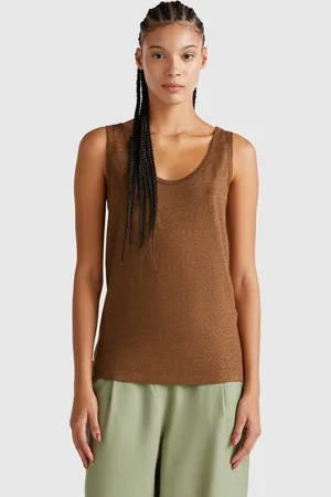 Benetton Tanktop Aus Reinem Leinen