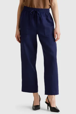 Benetton Hose Aus Reinem Leinen Mit Gummizug