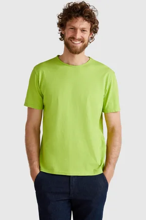 Benetton T-shirt In Hellgrün Aus Geflammter Baumwolle