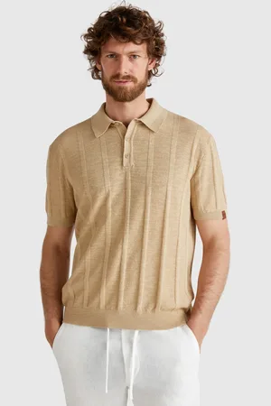 Benetton Gestricktes Poloshirt Aus Leinenmischung