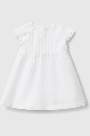 Benetton Kleid Aus Leinen- Und Baumwollmischung